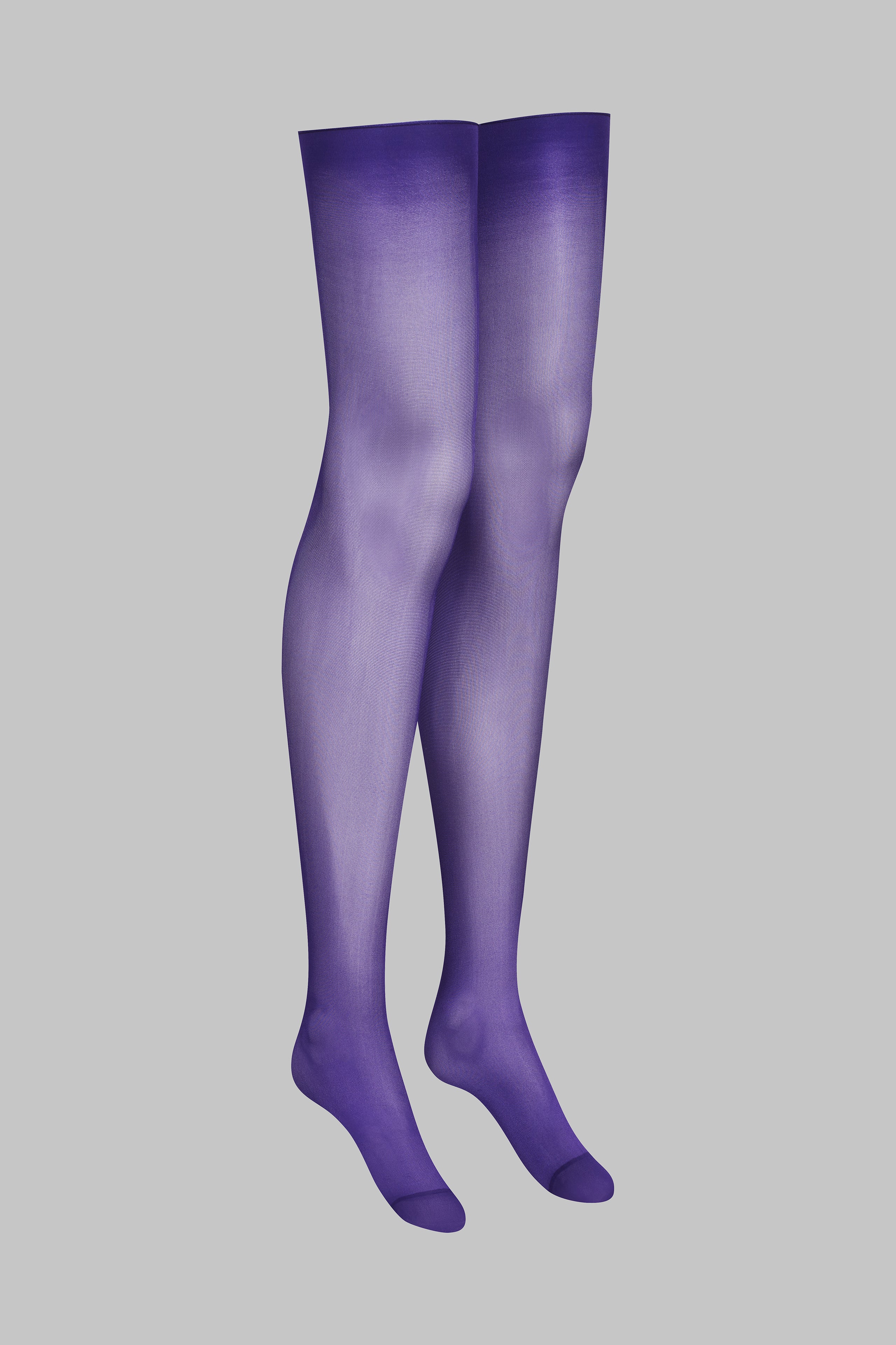 Bas coupés roulés 40D - Violet - Legwear - Image 2