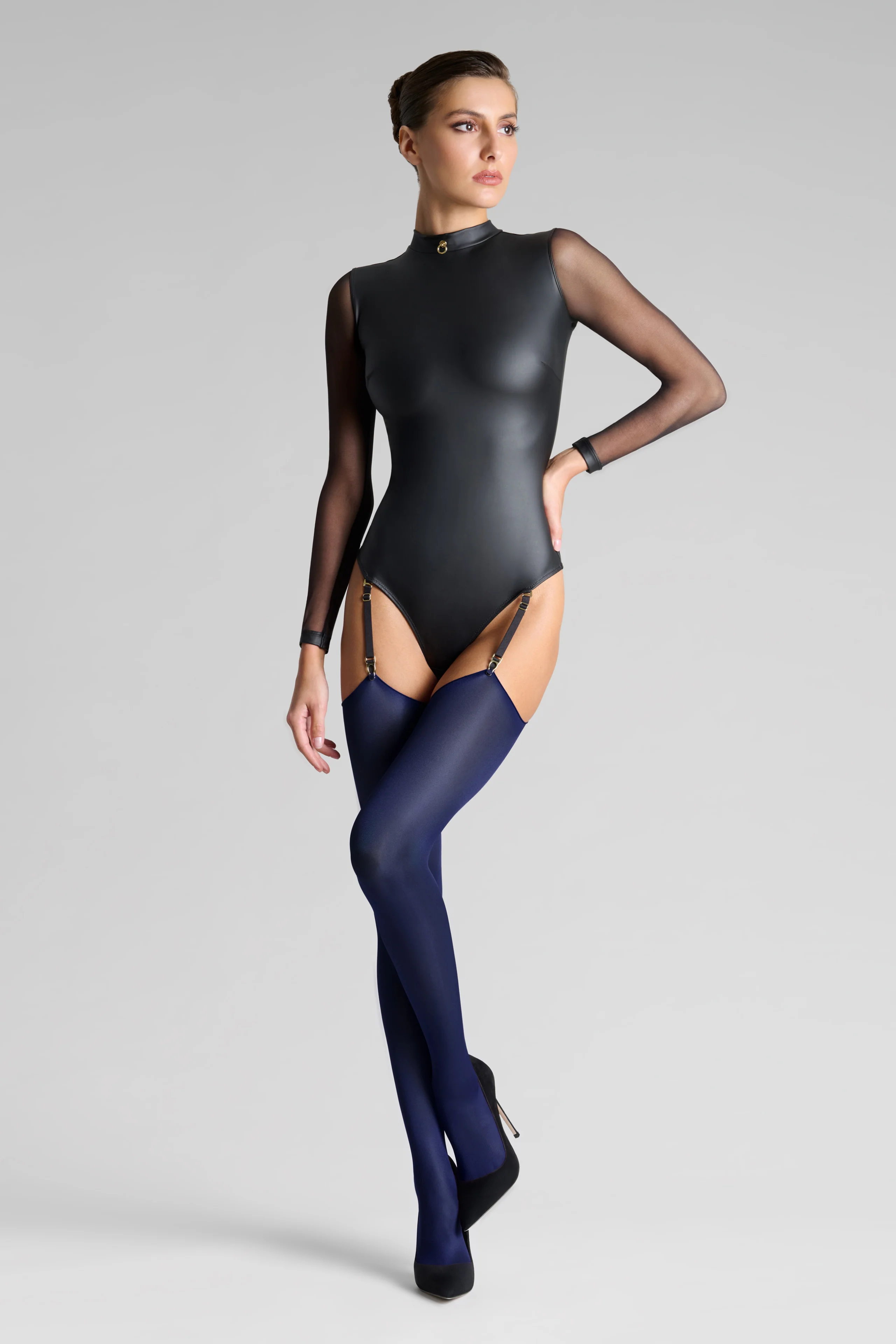 Bas Coupés Roulés 40D - Marine - LEGWEAR - Image 6
