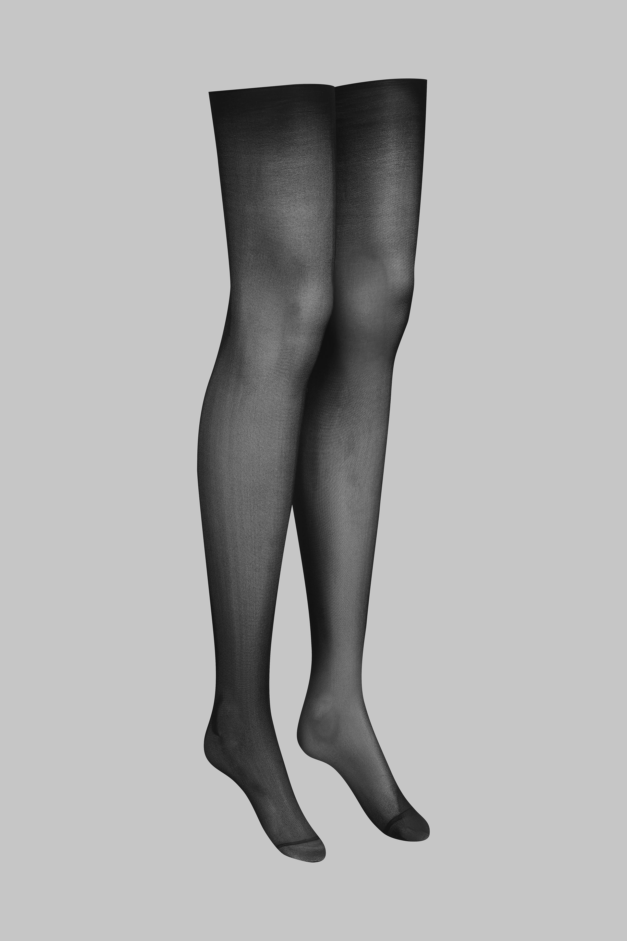 Bas coupés roulés 40D - Noir - Legwear - Image 2