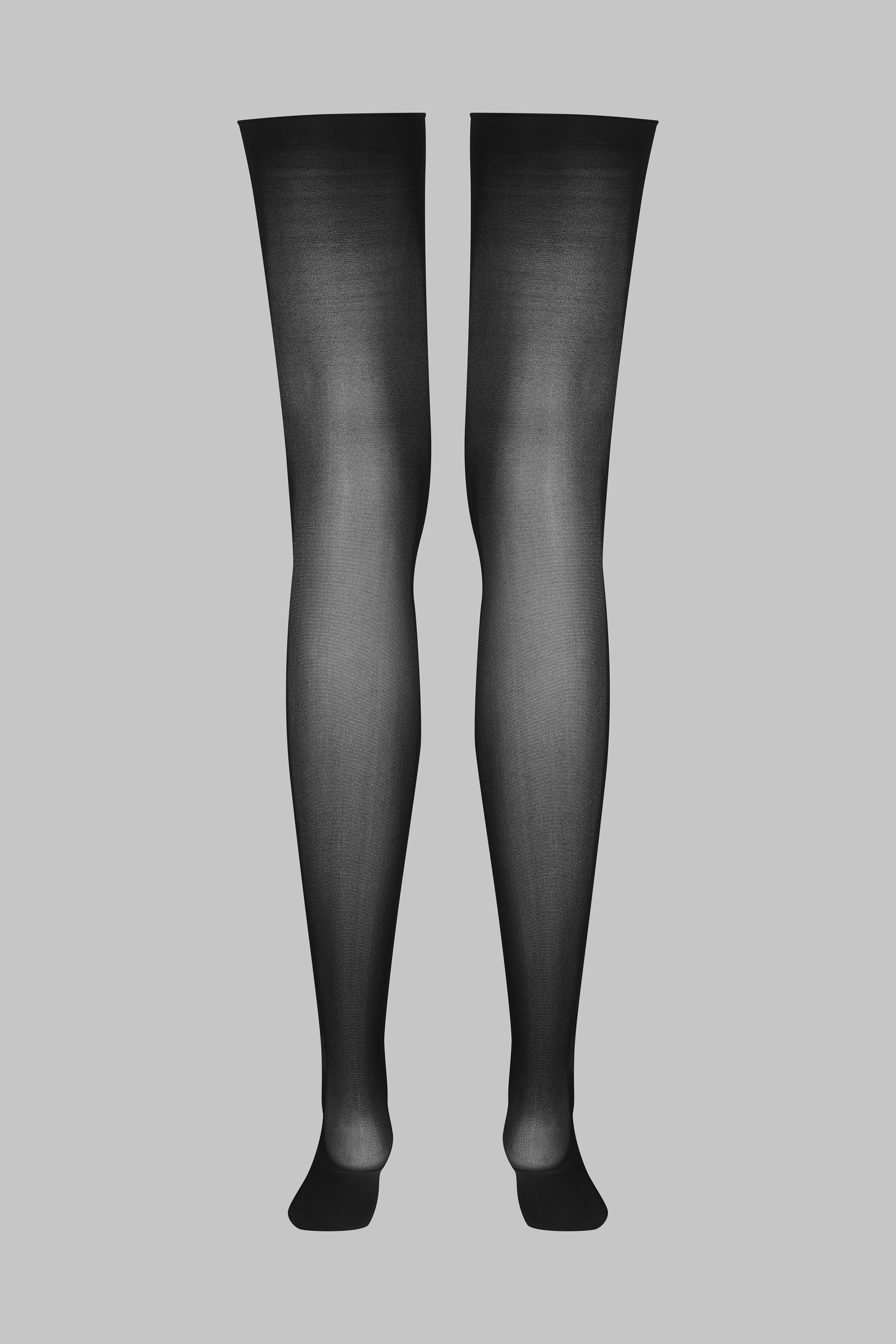 Bas coupés roulés 40D - Noir - Legwear - Image 3