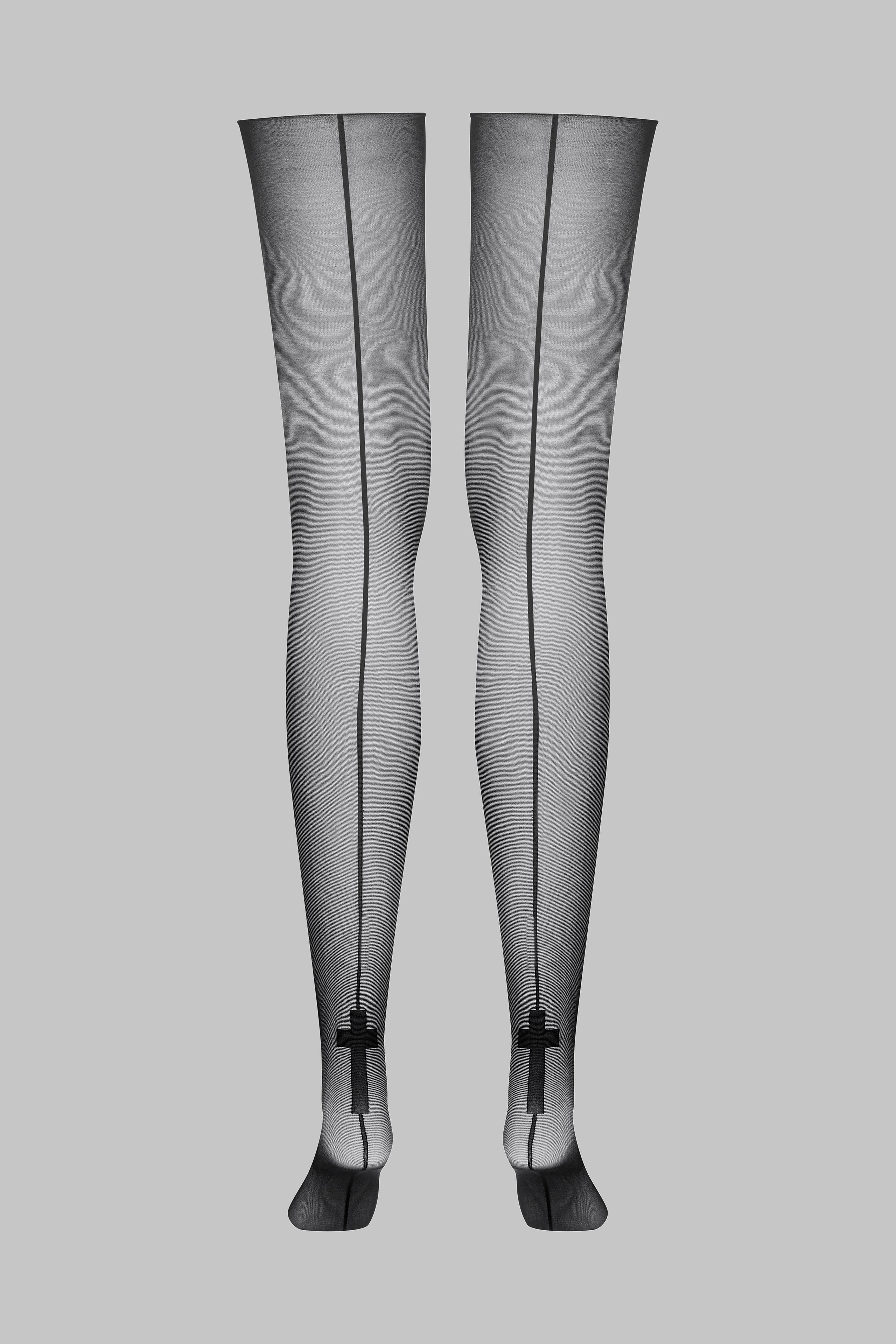 Bas coupés roulés coutures Croix 20D - Legwear - Image 2