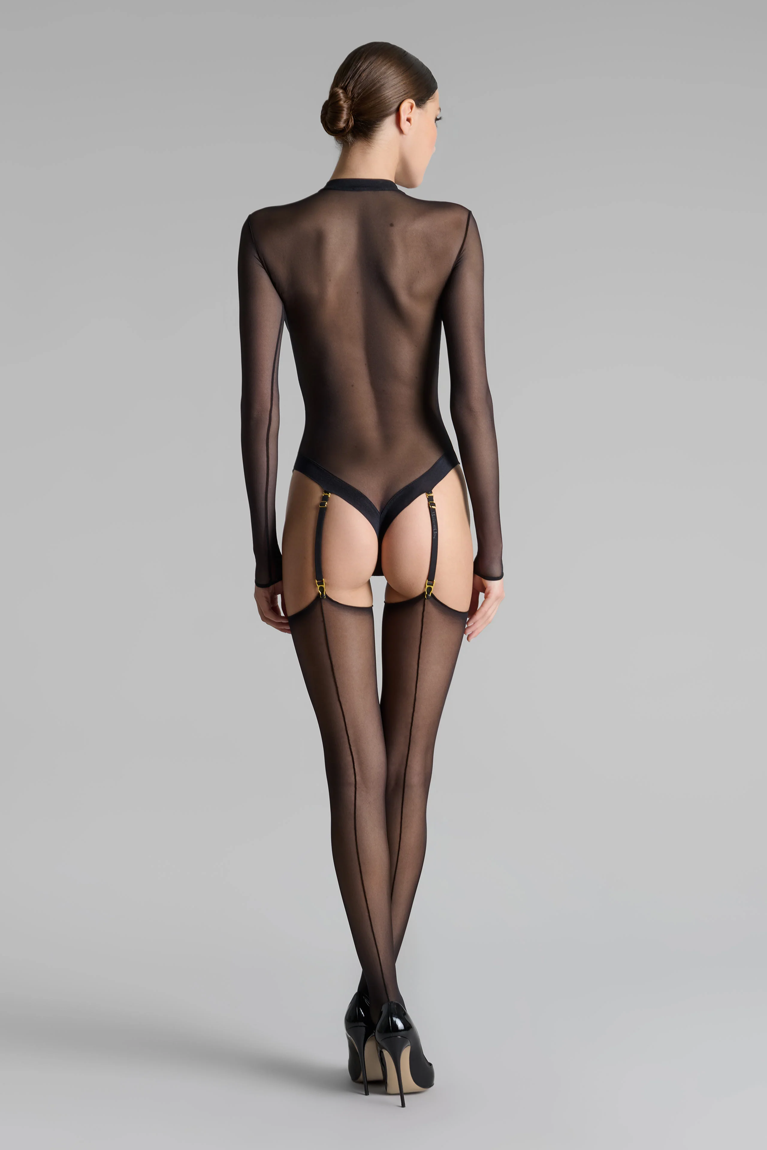Bas coupés roulés double couture 20D - Legwear - Image 6