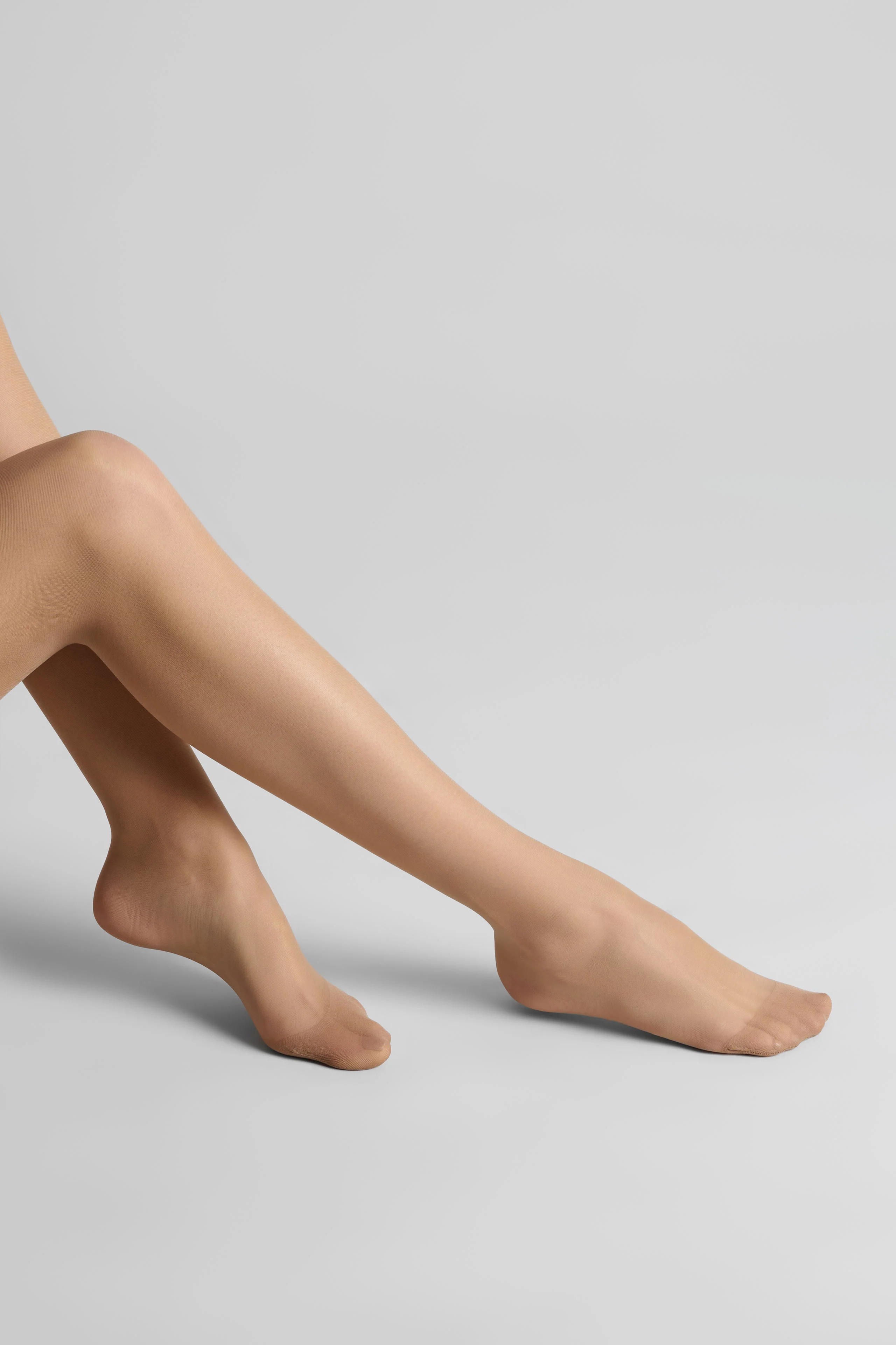 Bas coupés roulés voile soyeux 20D - Nude - Legwear - Image 4