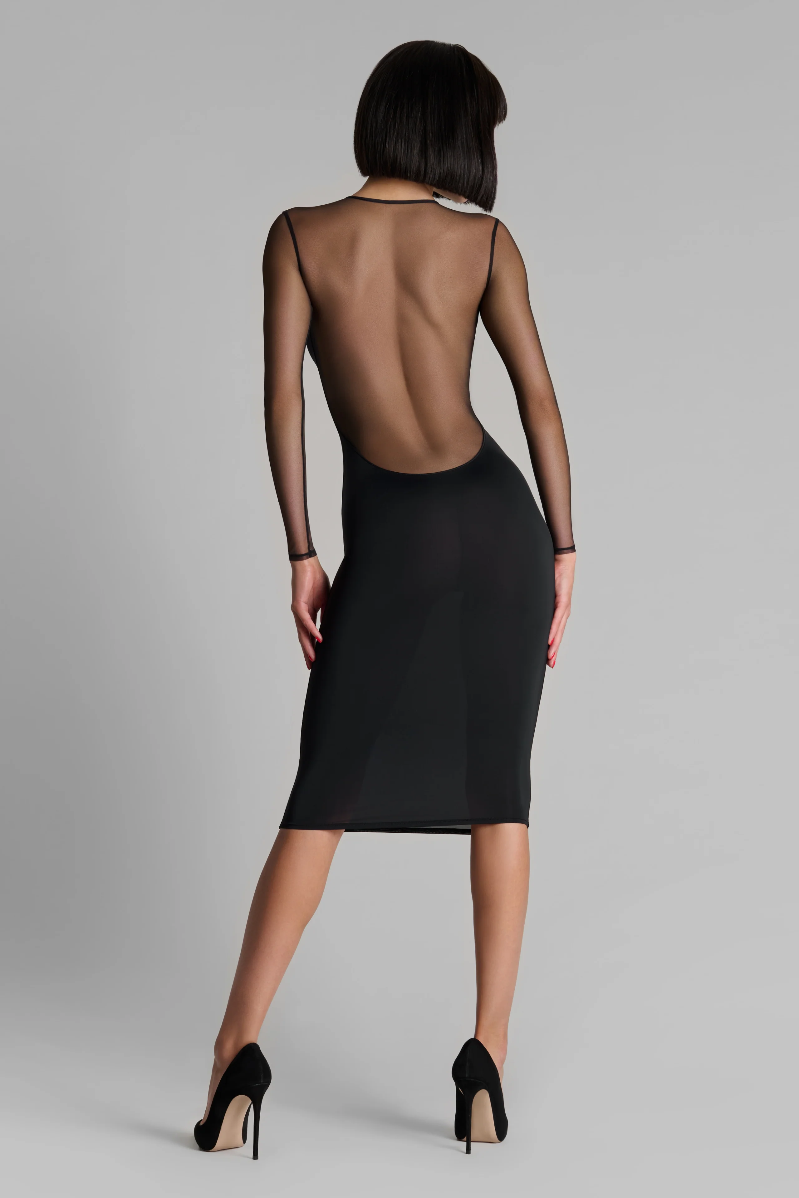 Robe midi manches longues col V - Pure Tentation - Image 4