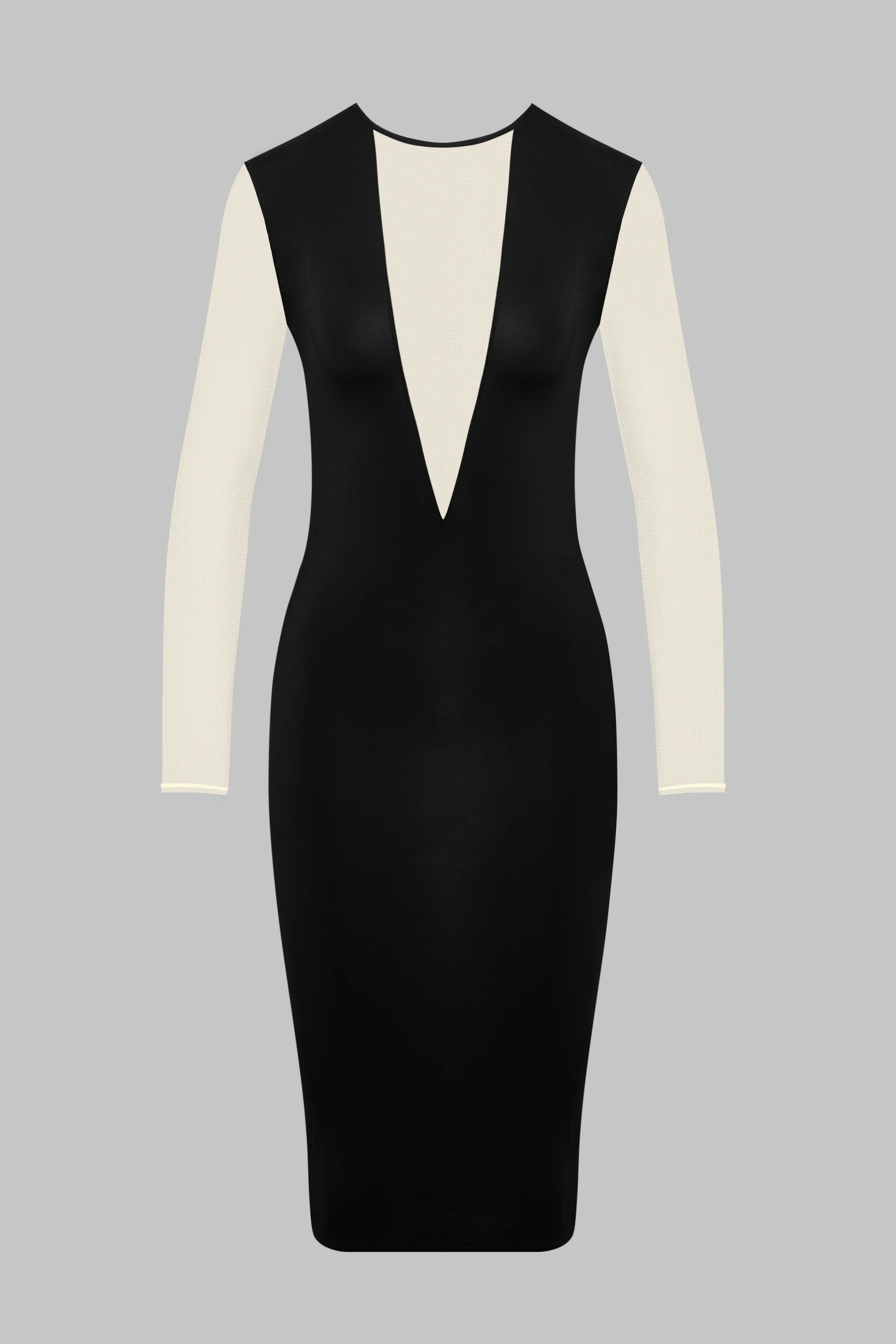 Robe midi manches longues col V - Pure Tentation - Image 2