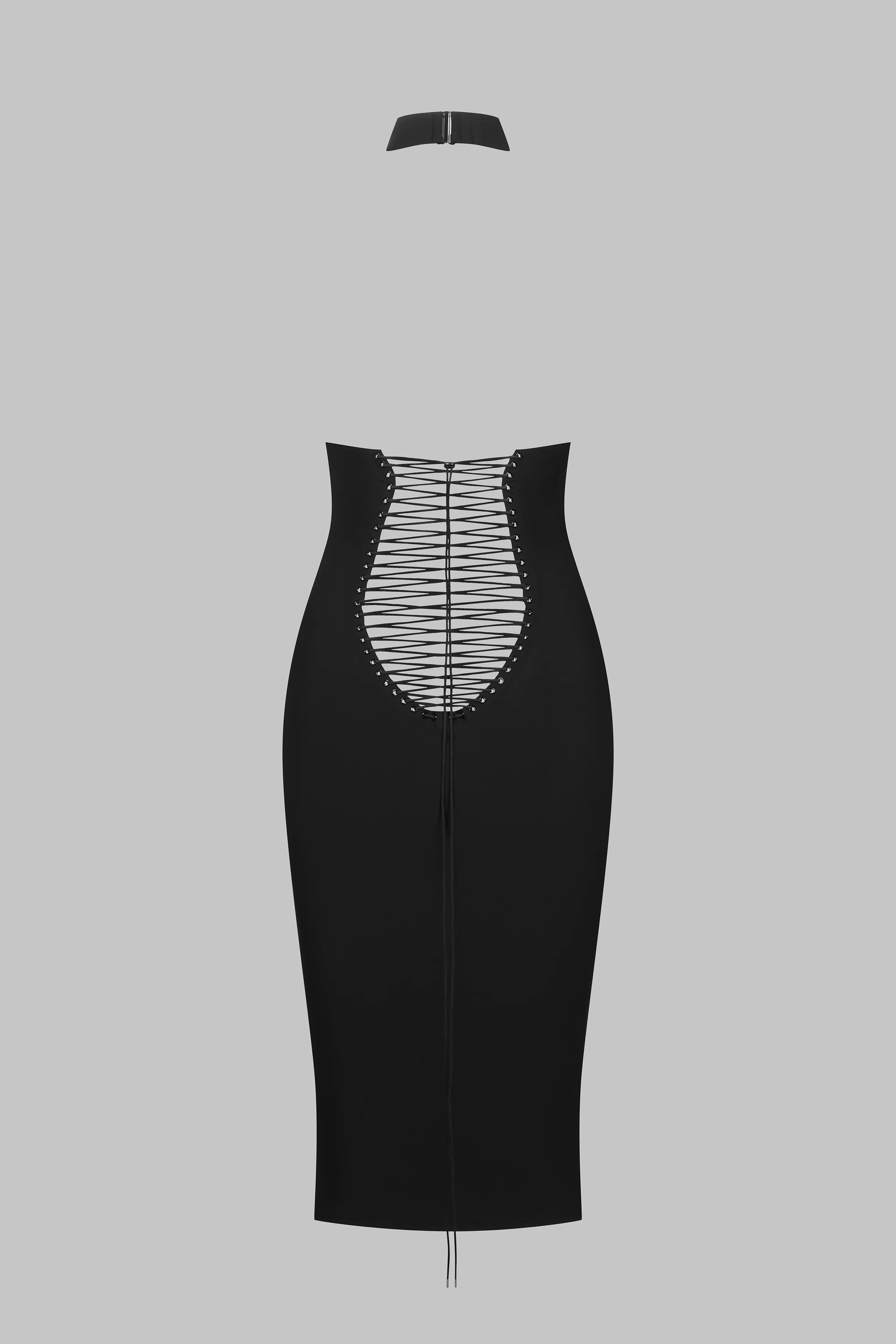 Robe midi encolure américaine - Nuit Infinie - Image 3